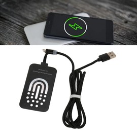 Wire Less Charging Receiver, USB C Phone Charger and Adapter Thin Magnetic Back Patch Compatible Most Type C Android Smartphones Dual Purpose with Magnetic Suction Charging Wire
