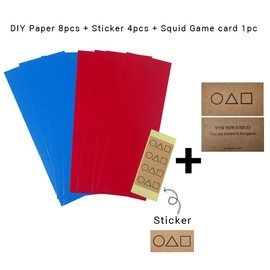 GASHINA STORY Ddakji(Ttakji) Game 4 Set + Sticker + Invitation Card from The TV Series Korean Traditional Game- Old-Fashioned Game kit