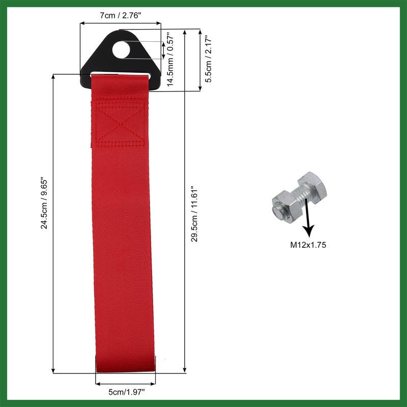 Motoforti 2 Set Front Bumper Car Tow Strap Trim Trailer