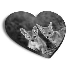 1 x Heart MDF Magnets - Jackal Dog Wolf Coyote Puppy 35335