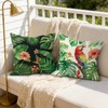 Joymaison 18x18 Set of 4 Tropical Green Leaves Throw Pillow