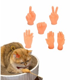 GonWings Creative pet cat Toy Gloves,Funny cat Toy,Cute and Elastic,Scissor Hand,Interact with Cats(6 Pieces), yellow