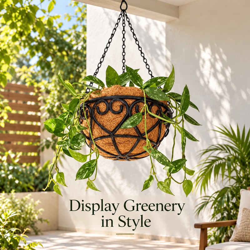 Coconut Brown Hanging Planter Basket for Indoor & Outdoor Plants