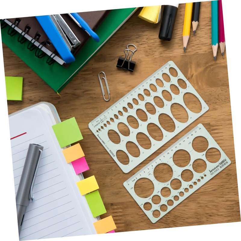 STOBOK 2pcs Geometric Ruler Ellipse Template Circle Stencil Stencils for