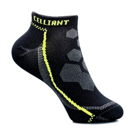 CELLIANT Unisex Infrared (IR) Energizing Sport Ankle Socks (US, Alpha, Large, Regular, Regular, Black (1 Pair))