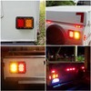 Partsam 2Pcs Double Led Trailer Tail Lights Horizontal Mount Dual