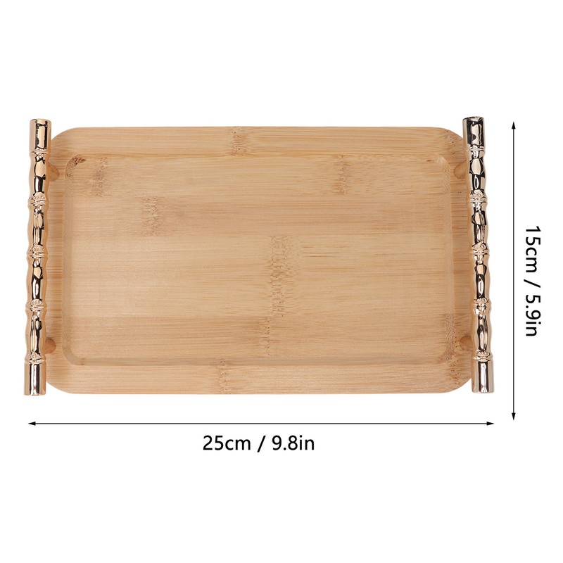 Bamboo Serving Tray with 2 Handle Eco Friendly Multipurpose Rectangular