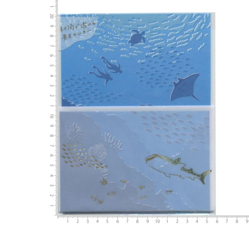 TL065 Transparent Envelope Scenery Letter Set (Sea and Fish) Tracing