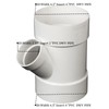 4"X4"X2" PVC 45 Degree Wye DWV Sanitary Reducer Y-TEE Street