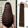 RUNATURE Invisible Tape in Hair Extensions Human Hair Brown Straight