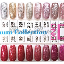 DND DC Platinum Bubble Gum 193 Glitter Gel LED/UV Gel Polish .6oz DC 193