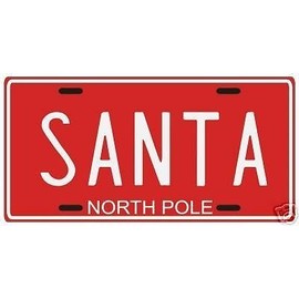 Santa Claus Christmas Ornament North Pole License Plate