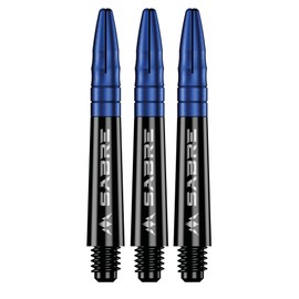 Mission Darts Sabre Shafts | Durable Black Polycarbonate Stems with Coloured Aluminium Top | 1 Set of 3 Shafts | Blue | Short (S1520)
