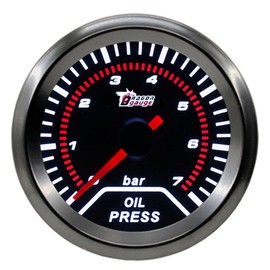 ETOPARS Universal Car Oil Pressure Gauge 2 Inch 52 mm Car Oil Pressure Gauge Gauge 0-7 Bar Oil Pressure Tester Pointer Oil Pressure White Light Indicator Instrument Smoke Tint Len