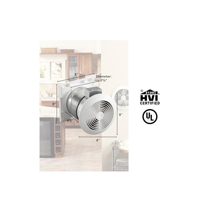 Broan-NuTone 512M Through-the-Wall Ventilation Fan White Cover, 6-Inch 70 CFM