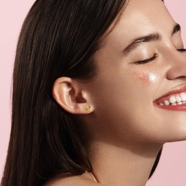 Heart Earrings Sterling Silver Stud Earrings Gold Small Earrings with Cubic Zirconia Hypoallergenic Earrings Sterling Silver Jewellery Gifts for Women