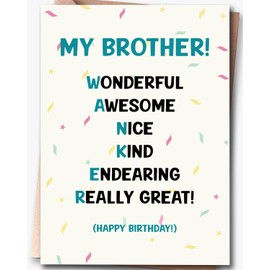 Funny Birthday Card for Men & Brother & Friend, Birthday Decorations & Gifts