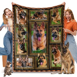 German Shepherd Blanket, Fleece Throw Blanket for Couch Bed, Soft Cozy Lightweight Warm Flannel Blankets and Throws for Sofa Living Room Decor, 60" x 80" Twin Size