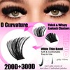 YIDUO Lashes Clusters Kit 200D+300D+Spikes+Bottom Cluster Lash Extensions Kit with