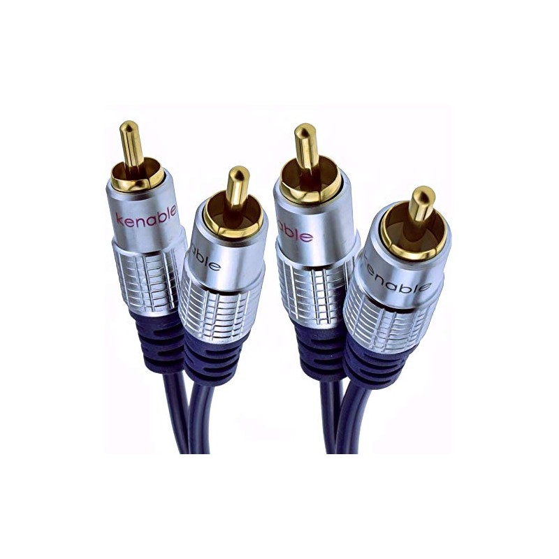 kenable Pure OFC HQ 2 x RCA Phono Plugs to