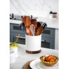 Nucookery 360° Rotating Utensil Holder, 7.2" Large Utensil Crock, White