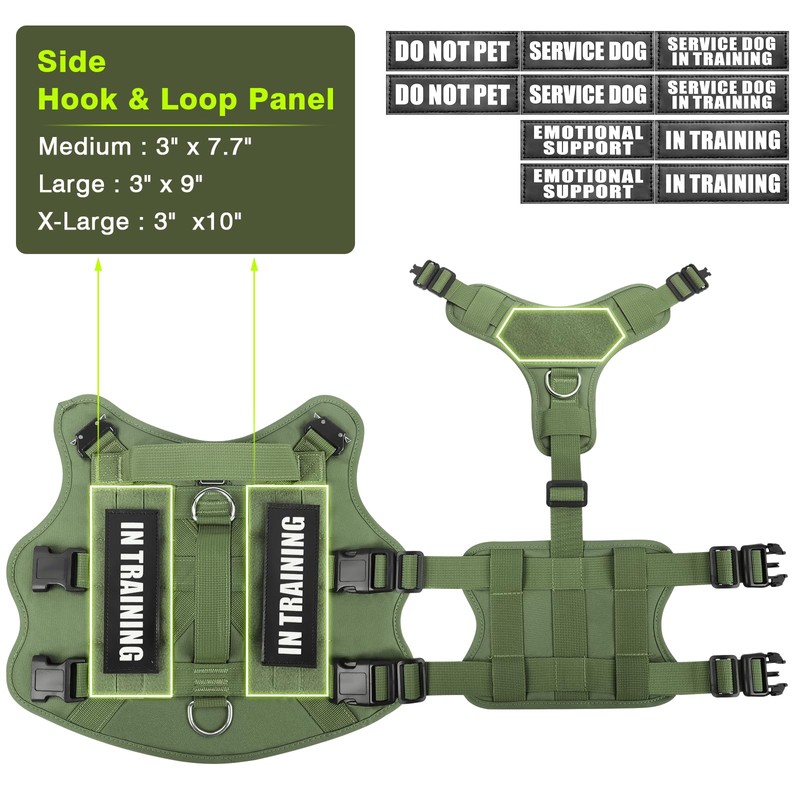 WINSEE Service Dog Vest Harness for Large Dog, Tactical Working