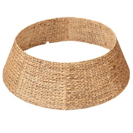 42 Inch Extra Large Christmas Tree Collar - 8 Piece Durable Hyacinth Base Cover, Handmade Wicker Adjustable Skirt for Artificial Pencil Trees - Nature