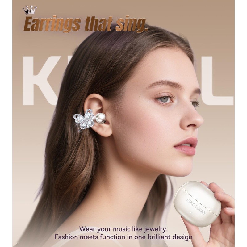 King Lucky Open Ear Earbuds Clip on Wireless Bluetooth 5.4