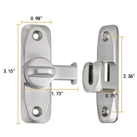 Silver Barn Door Latches,90/180 Degree Gate Lock_B