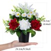 Kukooka Artificial Grave Flowers in Pots, Artificial Rose Lily Daisy