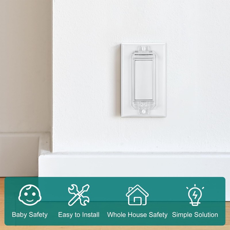 CLYMENE 2 Pack Light Switch Cover Guard, Child Proof Wall