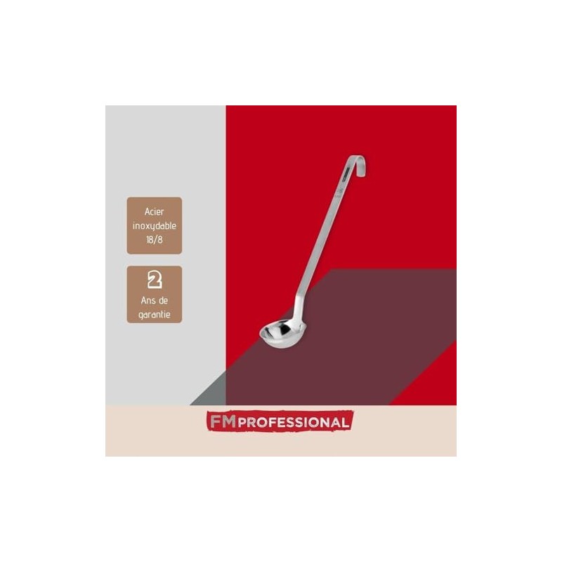 FM PROFESSIONAL Fmprofessional 21870 Soup Ladle, Stainless Steel, Silver, 50