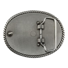 H8136 Western Floral Engraved Pattern Rope Edged Belt Buckle Fits 1-1/2"(38mm) Belt (Antique Silver)