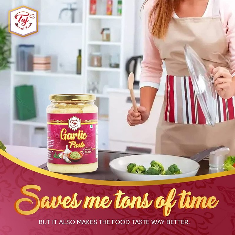 TAJ Garlic Puree | Fresh Garlic Cooking Puree | 300g
