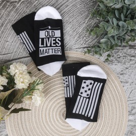 Luhiew Men Women Funny Gifts Socks,Old Lives Matter Gifts for Dad Grandpa Gag Gifts for Men 50th 60th 70th 80th
