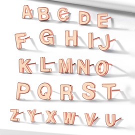 Letter Initial B Earrings Ear Studs Cute Pink Sterling Silver Rose Gold Plated Stud Earrings Women