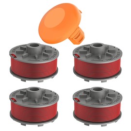 CHIHOLEN Pack of 4 Grass Trimmer Line Spool Compatible with 5364-20, Replacement Thread Spool for Gardena Turbo Trimmer SmallCut 2401, Diameter 1.65 mm 6.1 m, with Spool Cover 5328-20 (4 Spools + 1