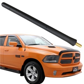 Short Antenna for Ram 1500 (2009-2022), Dodge Ram 1500 Pickup (2009-2010), Dodge Ram 1500 Antenna - 6 3/4 Inch Car Wash Proof, Internal Copper Coil Antenna Mast Replacement