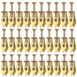 60 PCS Self Drilling Drywall Anchors with Screws, Zinc Plated Metal Anchors Kit, No Drill or Holes in Wall, 3 Sizes Suitable for TV, Shelves, Cabinets, Bike, Curtains (30 Anchors +30 Screws)