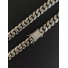 Hip Hop Miami Cuban Chain 14k White Gold Plated SS