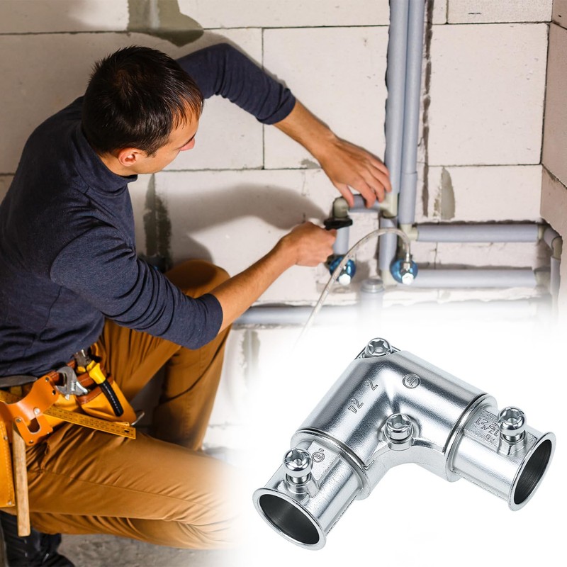 QWORK 1/2 Inch EMT Conduit Fittings Inside Corner Pull Elbow,