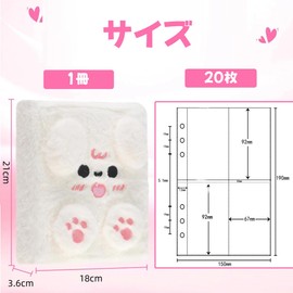 Sticker Book a6 Binder Fluffy Cute Animal Design 6 Holes Seal Binder Refillable Seal Storage for Girls Perfect Gift with 20 Transparent Loose Leaf - Tummy Tuck
