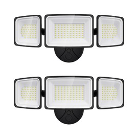 Onforu 130W Flood Lights Outdoor, 2 Packs Outdoor Security Lights 13000LM, 6500K LED Outdoor Flood Lighting Fixture, 3 Adjustable Heads, IP65 Waterproof Exterior Floodlight for Yard,Garage,Eave Mount