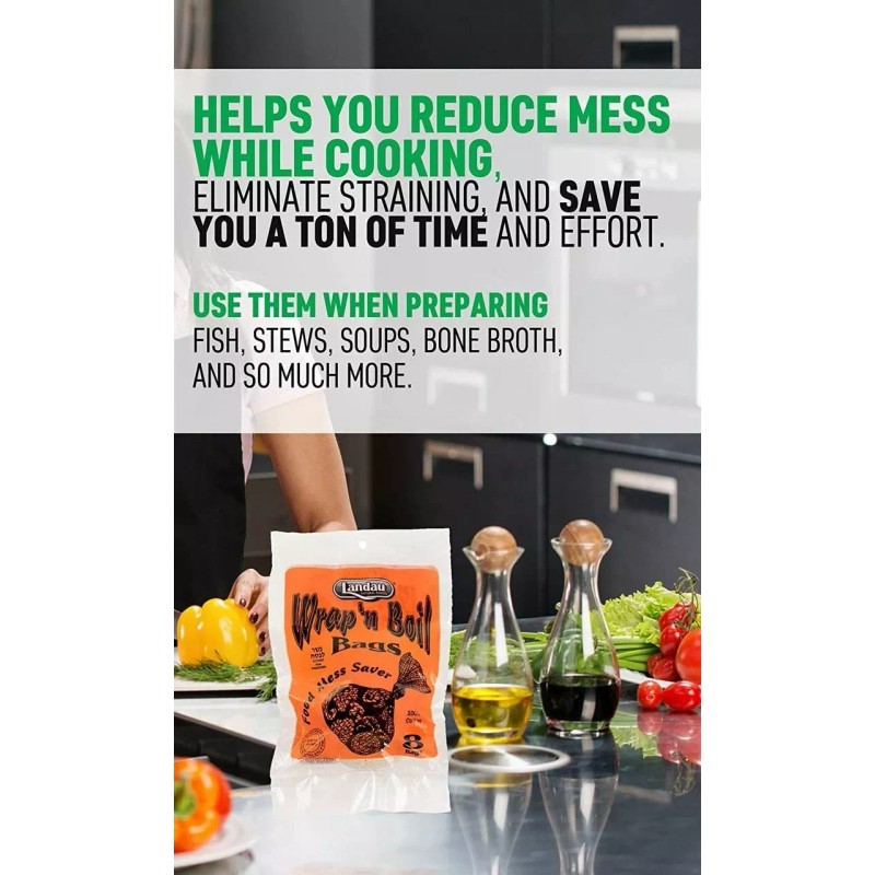 Landau's Wrap 'N Boil Bags, 8 Count