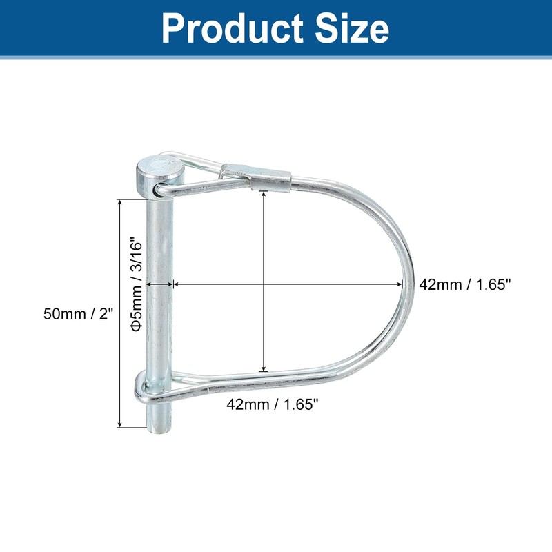 sourcing map 4Pcs 3/16" Dia Trailer Coupler Pin, 2" Long