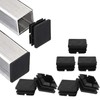 100Pack 1inch Square Tube End Caps, Black Square Plastic Plug