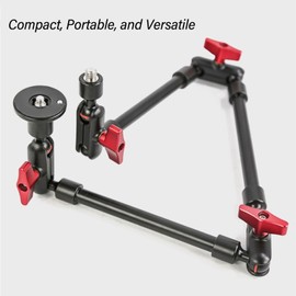 Adjustable Magic Arm, Articulating Arm Camera 360 Degree Rotation Adjustable Anti Slip Rubber Pads for Mini Cameras Tablets Smartphones Live Streaming Selfie Travel