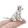WitnyStore Tiny 2" White Black Spotted Sit Look Right Dalmatian