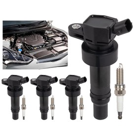 Set of 4 Ignition Coils and 4 Iridium Spark Plugs Compatible with 2012-2017 Hyundai Accent Veloster, 2012-2020 Kia Rio, 2012-2019 Soul 1.6L Non-Turbo, Replaces UF652 27301-2B100 18846-10060
