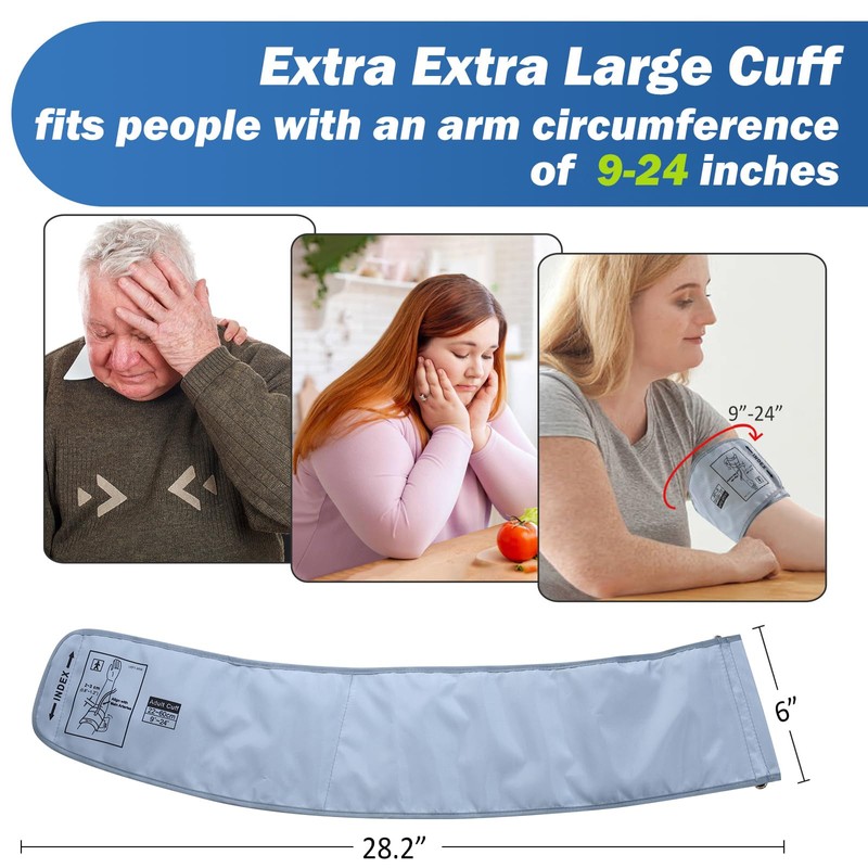 XXL Blood Pressure Cuff 9”-24” (22-60CM) Compatible with Most Automatic